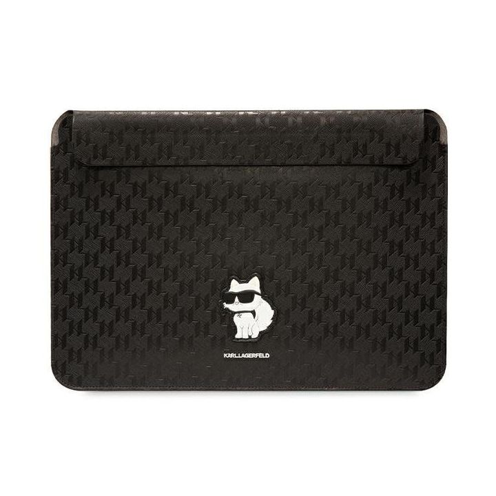 Dėklas Karl Lagerfeld Saffiano Monogram Choupette na laptopa 16 - Juodos spalvos