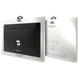 Karl Lagerfeld Saffiano Monogram Iconic nešiojamojo kompiuterio dėklas 16 - juodos spalvos
