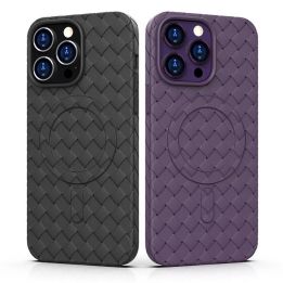 Plečiamas MagSafe Woven Case dėklas iPhone 15 Pro - granatowe