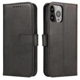 Magnetinis dėklas su atvartu ir pinigine, skirtas Realme 11 - juodas