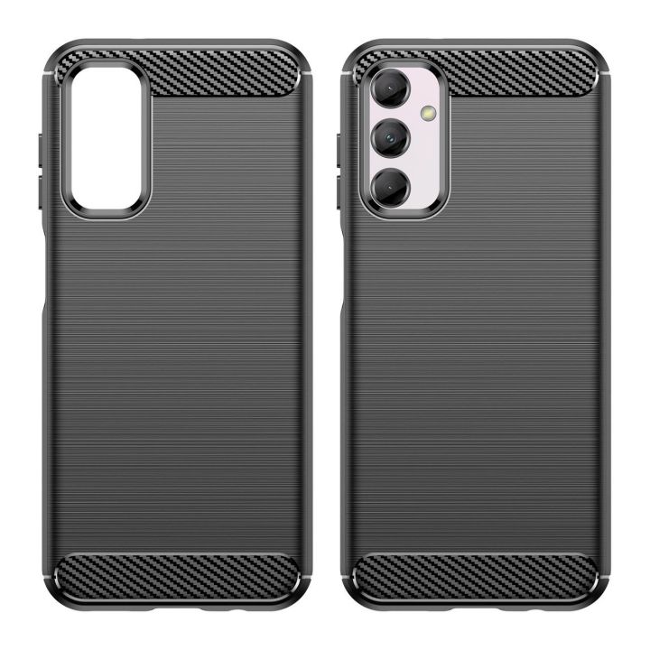 Lankstus Samsung Galaxy M14 anglies dygsnio dėklas, skirtas Carbon Case - juodas