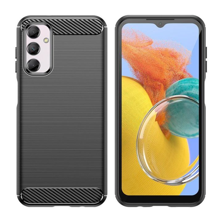 Lankstus Samsung Galaxy M14 anglies dygsnio dėklas, skirtas Carbon Case - juodas