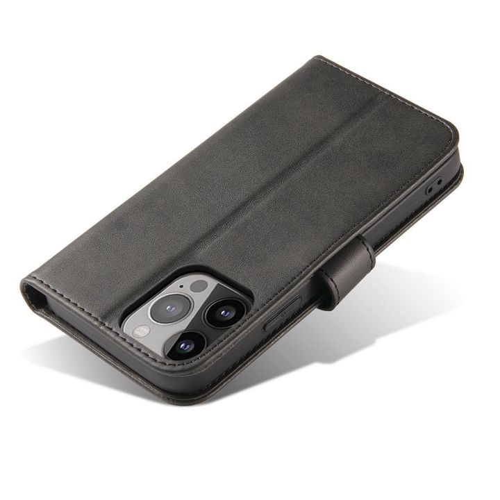 Magnetinis dėklas su atvartu ir pinigine, skirtas Samsung M14 - juodas