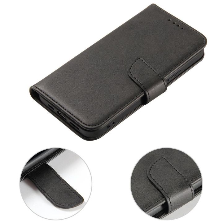 Magnetinis dėklas su atvartu ir pinigine, skirtas Samsung M14 - juodas