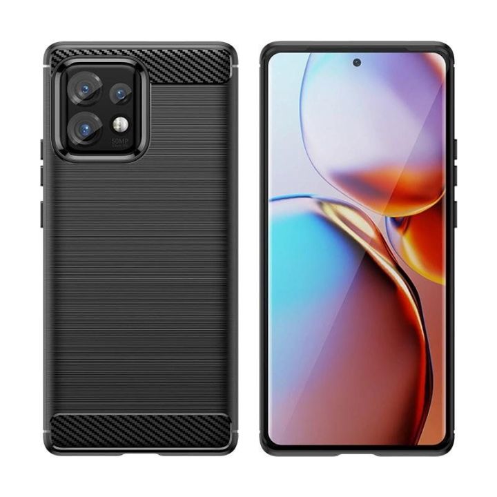 Silikoninis Carbon dėklas, skirtas Motorola Edge 40 Pro - juodas