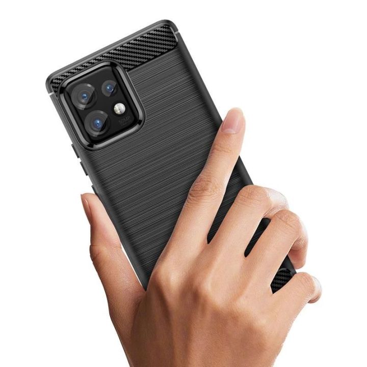 Silikoninis Carbon dėklas, skirtas Motorola Edge 40 Pro - juodas