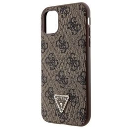Guess Crossbody 4G metalinis dėklas su logotipu iPhone 11 / Xr - rudas