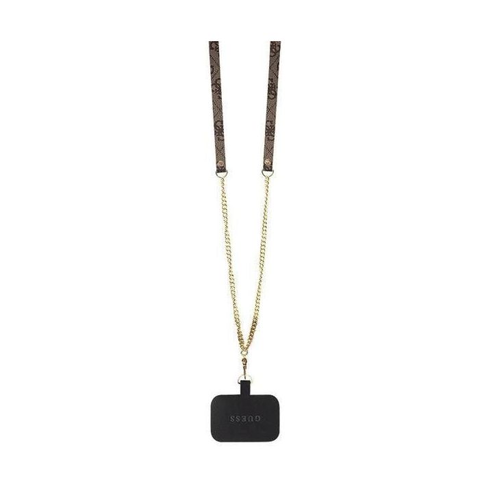 Guess Crossbody 4G metalinis dėklas su logotipu iPhone 11 / Xr - rudas