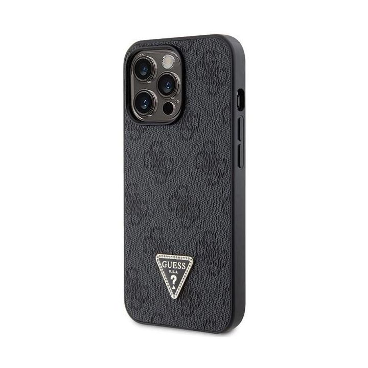 Guess Crossbody 4G metalinis dėklas su logotipu iPhone 13 Pro / iPhone 13 - juodas