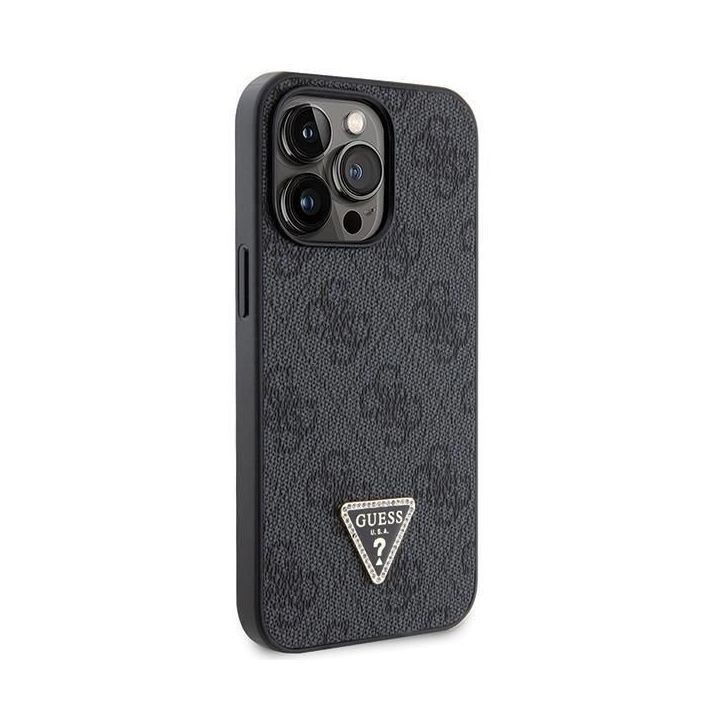 Guess Crossbody 4G metalinis dėklas su logotipu iPhone 13 Pro / iPhone 13 - juodas