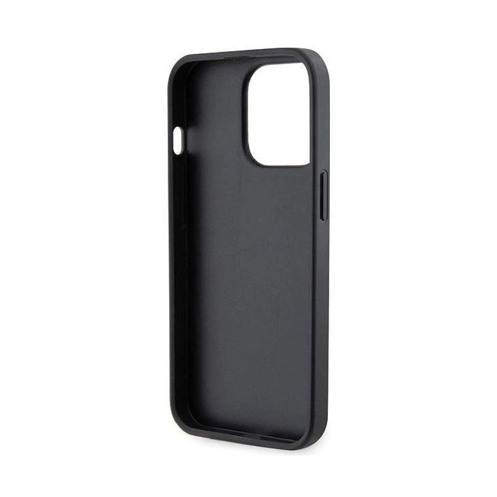 Guess Crossbody 4G metalinis dėklas su logotipu iPhone 13 Pro / iPhone 13 - juodas