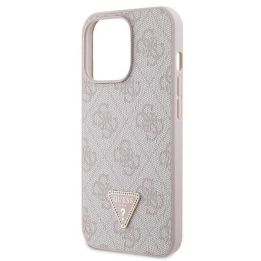 Guess Crossbody 4G metalinis dėklas su logotipu, skirtas iPhone 13 Pro / iPhone 13 - rožinis