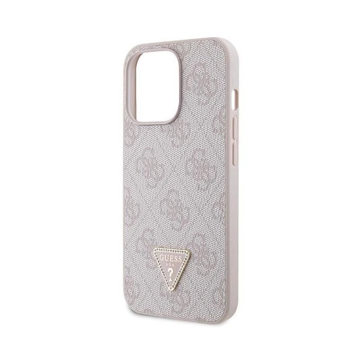 Guess Crossbody 4G metalinis dėklas su logotipu, skirtas iPhone 13 Pro / iPhone 13 - rožinis