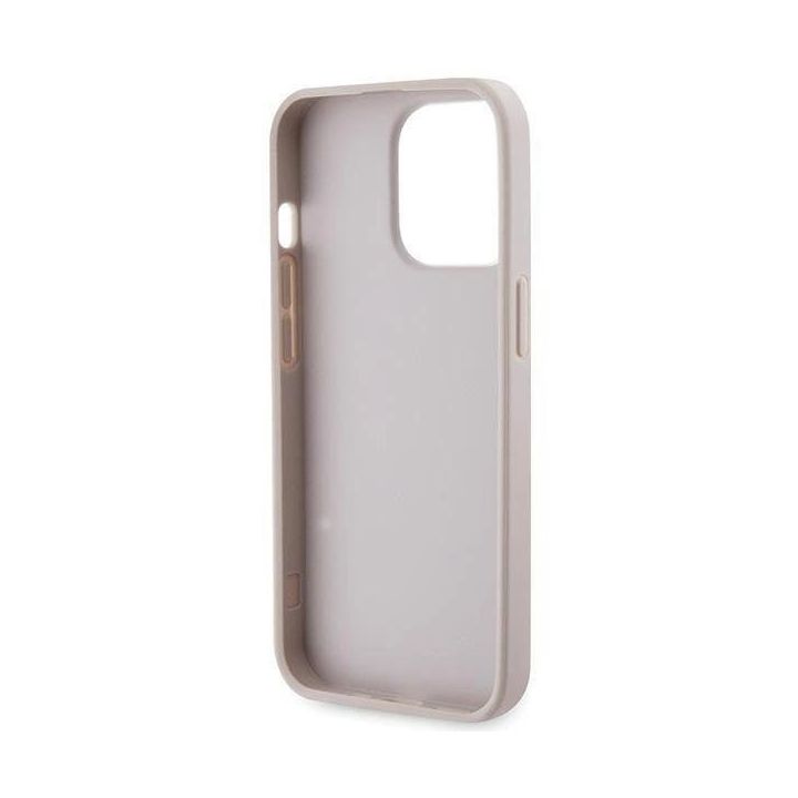 Guess Crossbody 4G metalinis dėklas su logotipu, skirtas iPhone 13 Pro / iPhone 13 - rožinis