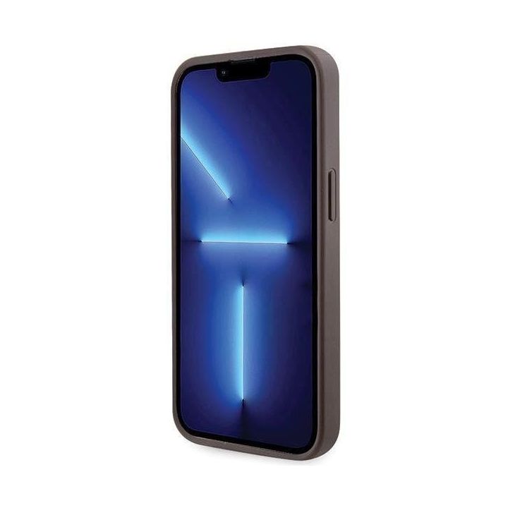 Guess Crossbody 4G metalinis dėklas su logotipu iPhone 13 Pro / iPhone 13 - rudas