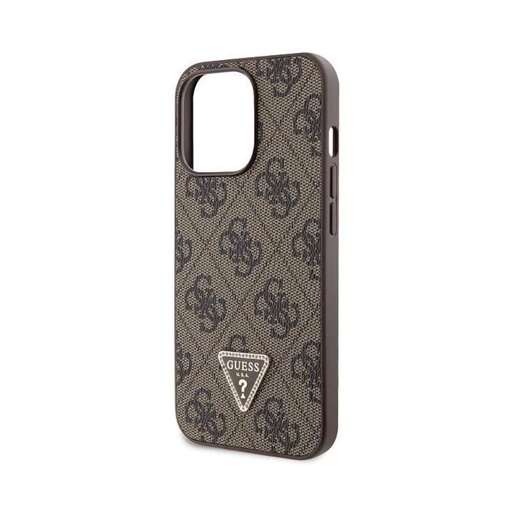 Guess Crossbody 4G metalinis dėklas su logotipu iPhone 13 Pro / iPhone 13 - rudas