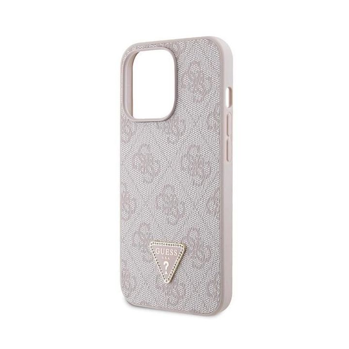 Guess Crossbody 4G metalinis dėklas su logotipu, skirtas iPhone 13 Pro Max - rožinis