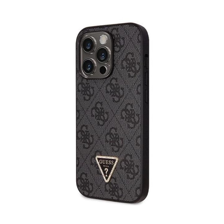 Guess Crossbody 4G metalinis dėklas su logotipu iPhone 14 Pro - juodas