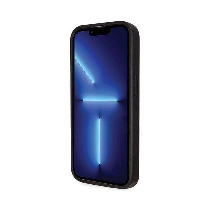 Guess Crossbody 4G metalinis dėklas su logotipu iPhone 14 Pro - juodas