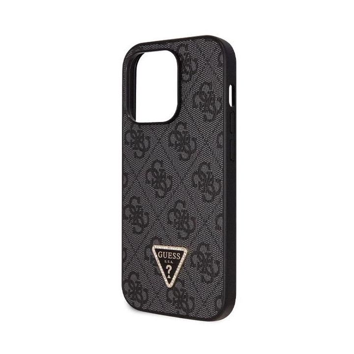 Guess Crossbody 4G metalinis dėklas su logotipu iPhone 14 Pro - juodas