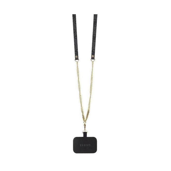 Guess Crossbody 4G metalinis dėklas su logotipu iPhone 14 Pro - juodas