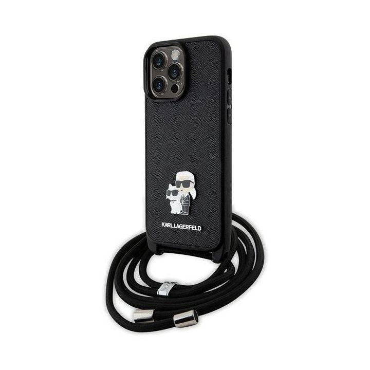 Dėklas Karl Lagerfeld Crossbody Saffiano Metal Pin Karl&Choupette prie iPhone 14 Pro Max - nuotraukos