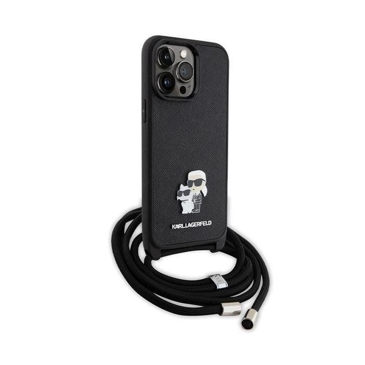 Dėklas Karl Lagerfeld Crossbody Saffiano Metal Pin Karl&Choupette prie iPhone 14 Pro Max - nuotraukos