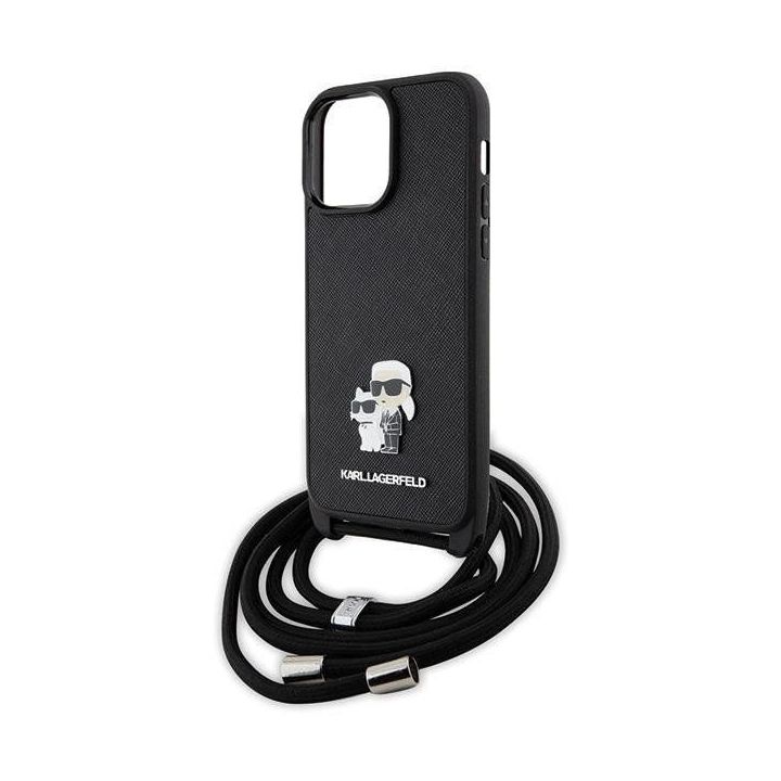 Dėklas Karl Lagerfeld Crossbody Saffiano Metal Pin Karl&Choupette prie iPhone 14 Pro Max - nuotraukos