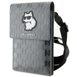 Karl Lagerfeld Saffiano Monogram Choupette rankinė - sidabrinė