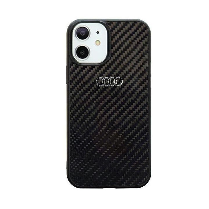 Audi anglies pluošto dėklas iPhone 11 / Xr - juodas