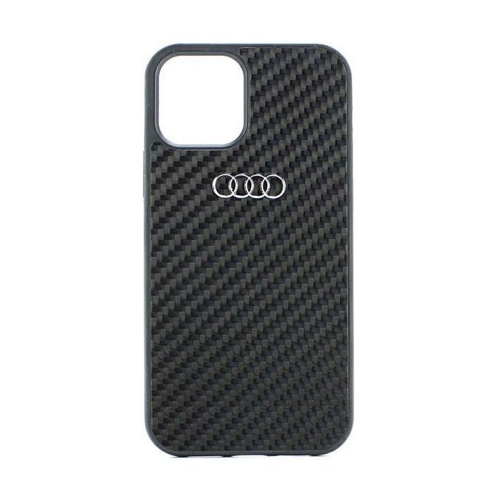 Audi anglies pluošto dėklas iPhone 11 / Xr - juodas