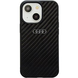 Audi anglies pluošto dėklas iPhone 14 - Juodos spalvos