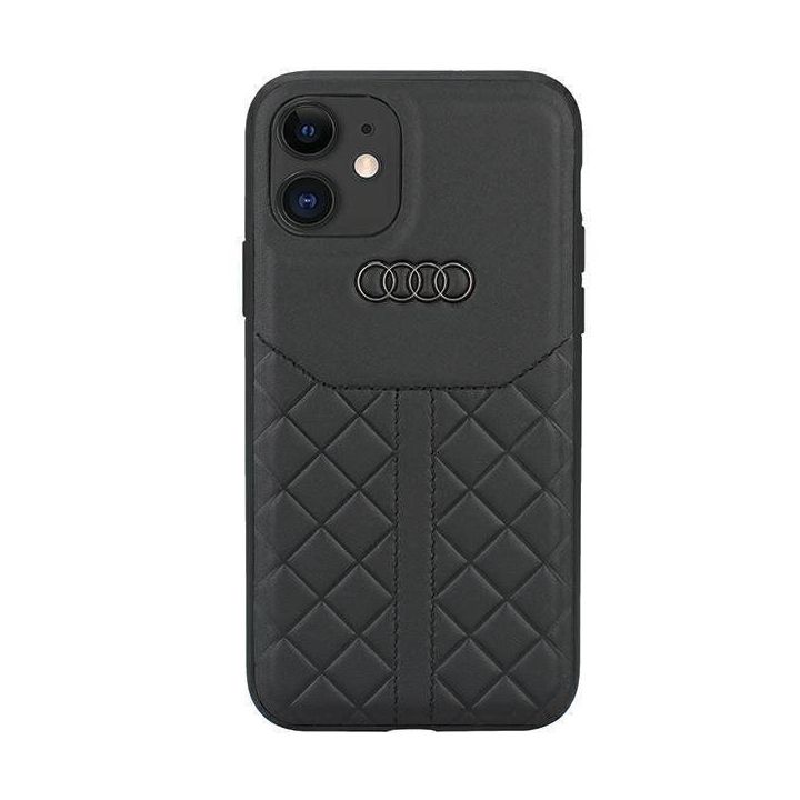 Audi natūralios odos dėklas iPhone 11 / Xr - juodos spalvos
