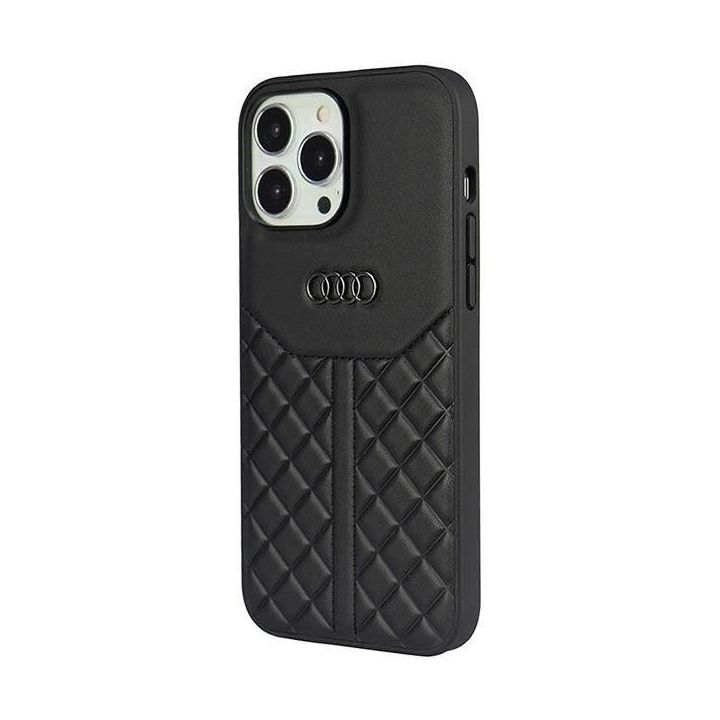 Audi natūralios odos dėklas iPhone 13 Pro / 13 - juodos spalvos