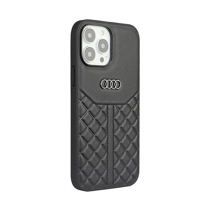 Audi natūralios odos dėklas iPhone 13 Pro / 13 - juodos spalvos