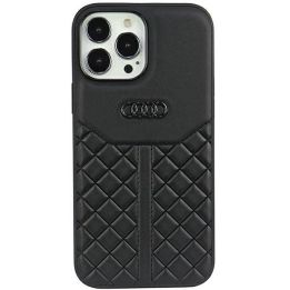 Audi natūralios odos dėklas iPhone 13 Pro Max - juodas