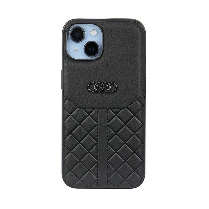 Audi natūrali oda iPhone 14 - Juodos spalvos