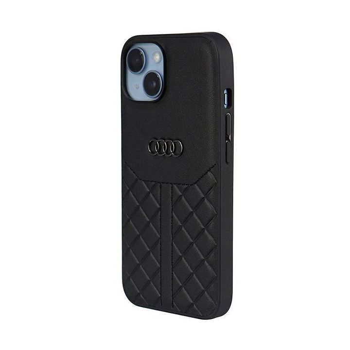 Audi natūrali oda iPhone 14 - Juodos spalvos