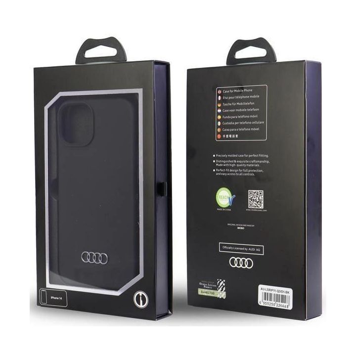 Audi silikoninis dėklas iPhone 11 / Xr - juodas