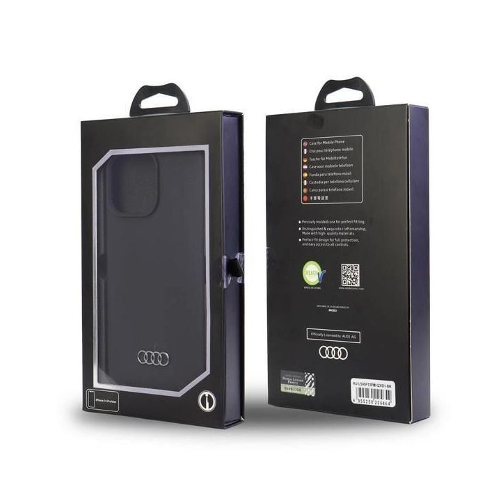 Audi silikoninis dėklas iPhone 13 Pro Max - juodas