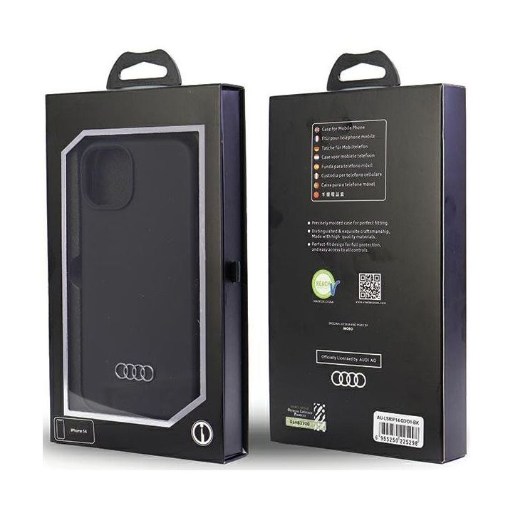 Audi silikoninis dėklas iPhone 14 - juodas