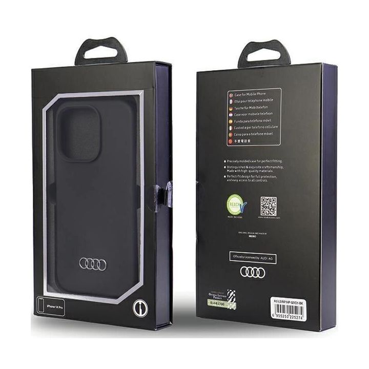 Audi silikoninis dėklas iPhone 14 Pro - juodas