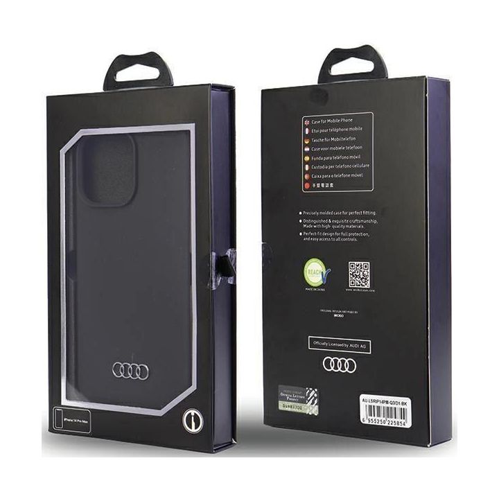 Audi silikoninis dėklas iPhone 14 Pro Max - juodas