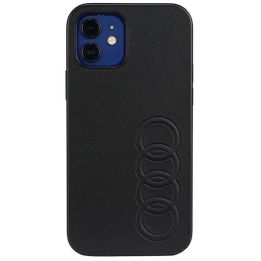 Audi sintetinės odos dėklas iPhone 12 / iPhone 12 Pro - juodas