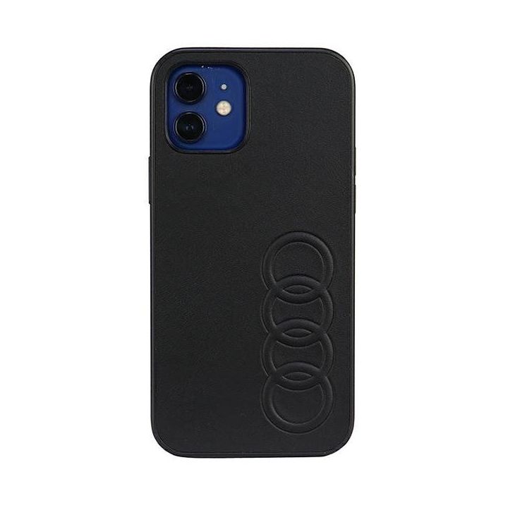 Audi sintetinės odos dėklas iPhone 12 / iPhone 12 Pro - juodas