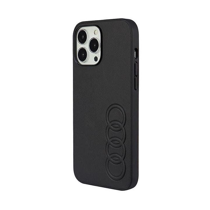 Audi sintetinės odos dėklas iPhone 13 Pro Max - juodas