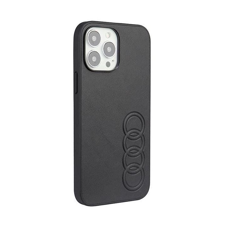 Audi sintetinės odos dėklas iPhone 13 Pro Max - juodas