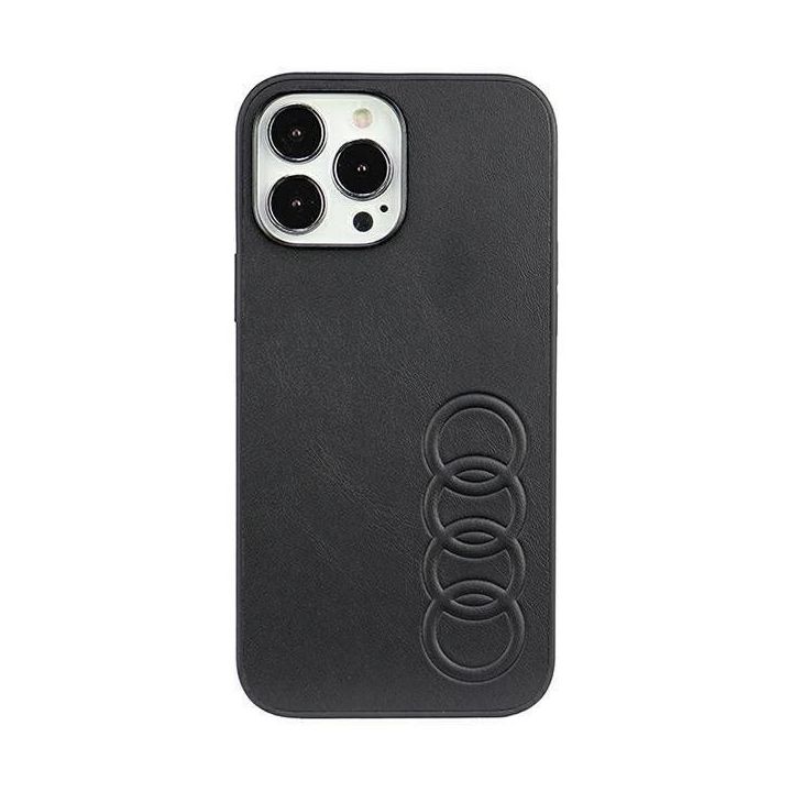 Audi sintetinės odos dėklas iPhone 13 Pro Max - juodas