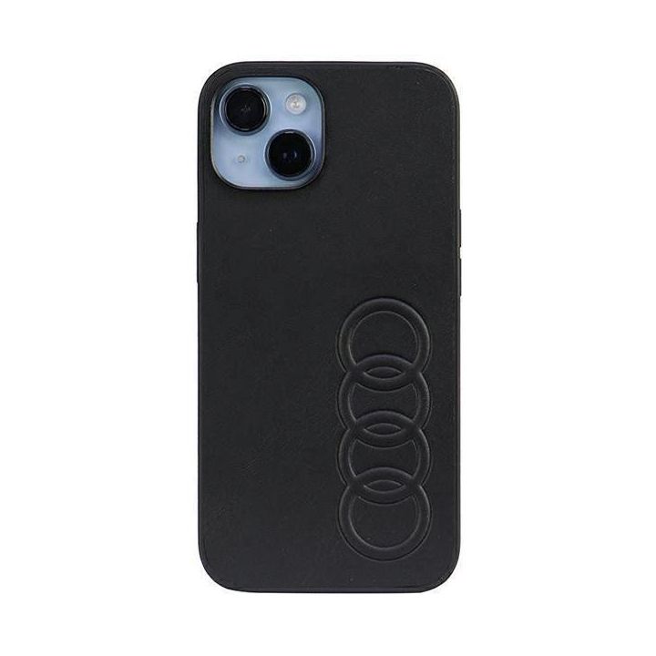 Audi sintetinės odos dėklas iPhone 14 - juodas