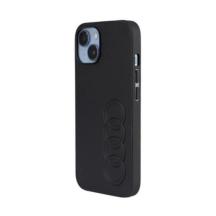 Audi sintetinės odos dėklas iPhone 14 - juodas